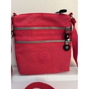 Kipling Alvar Small Mini Bag Crossbody Purse Pink‎  Adjustable 3 Zip